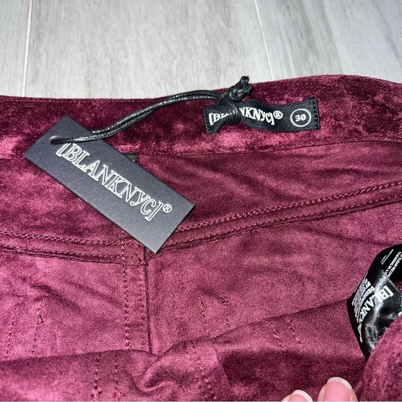 Blank NYC Roasted Eggplant High Waist Faux Suede Boot Cut Flare Pants, Size 30 - Picture 8 of 10